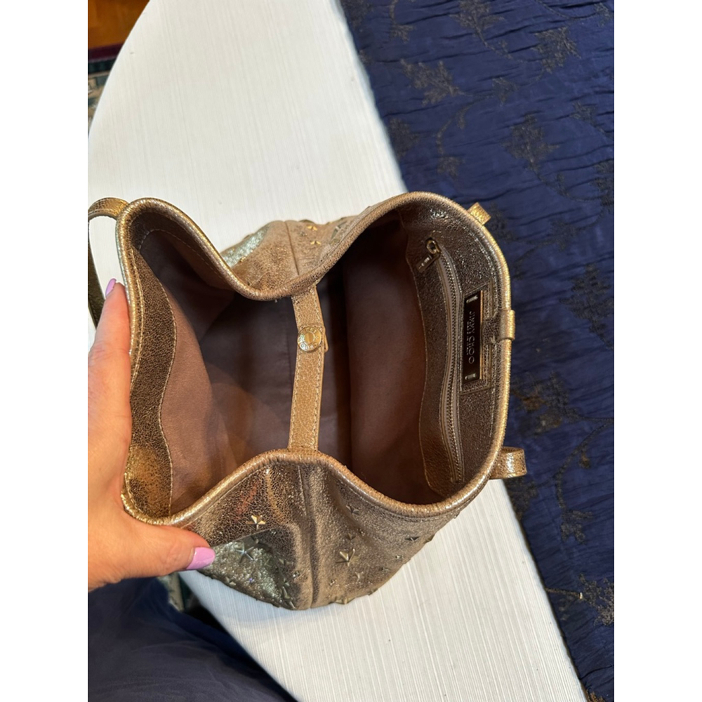 Jimmy Choo Gold/Tan Star Studded Leather Tote Bag - Picture 13 of 13